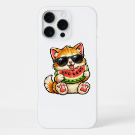 Coole Wassermelonen-Katze iPhone 16 Pro Max Hülle