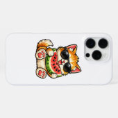 Coole Wassermelonen-Katze iPhone Hülle (Rückseite (Horizontal))