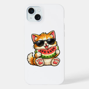 Coole Wassermelonen-Katze iPhone 15 Plus Hülle