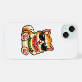 Coole Wassermelonen-Katze iPhone Hülle (Rückseite (Horizontal))