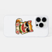 Coole Wassermelonen-Katze iPhone Hülle (Rückseite (Horizontal))