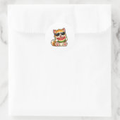 Coole Wassermelonen-Katze Runder Aufkleber (Tasche)