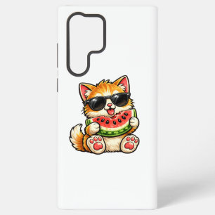 Coole Wassermelonen-Katze Samsung Galaxy Hülle