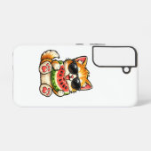 Coole Wassermelonen-Katze Samsung Galaxy Hülle (Rückseite (Horizontal))