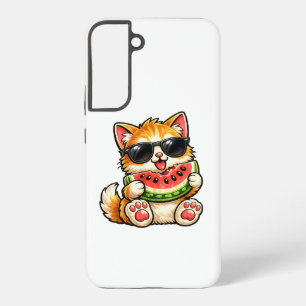 Coole Wassermelonen-Katze Samsung Galaxy Hülle