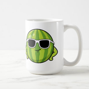 Coole Wassermelonen-Sonnenbrille Cartoon-Grafik Kaffeetasse