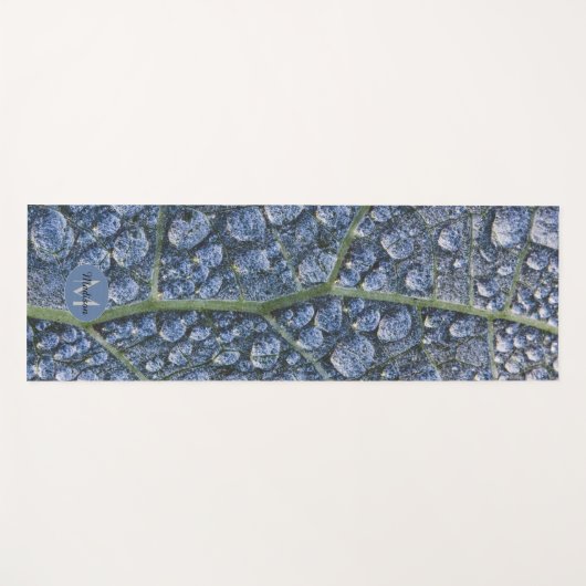 Coole Wassertropfen Tautextur Blatt Monogramm Yogamatte (Vorderseite (Horizontal))