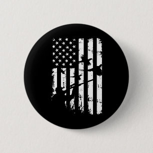 Coole Wasservögel Amerikanische Vintage US-Flagge Button