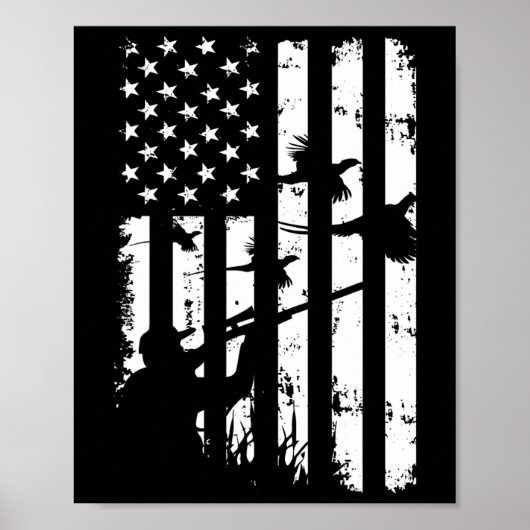 Coole Wasservögel Amerikanische Vintage US-Flagge  Poster (Vorne)