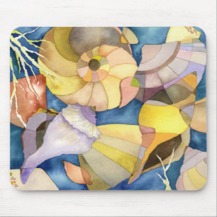 Coole Watercolor-Muscheln Mousepad