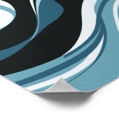 Coole Waves Abstraktes Muster Poster (Ecke)