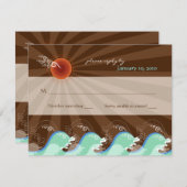 Coole Waves und braune Sun UAWG / Antwortkarte RSVP Karte (Vorne/Hinten)