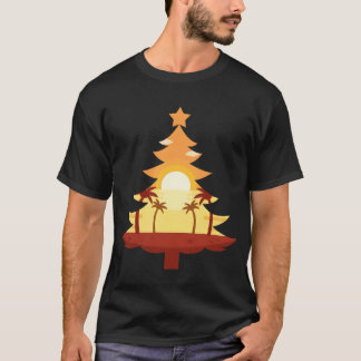 Coole Weihnachten im Juli Christmasree Sunset-Freu T-Shirt