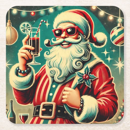 Coole Weihnachtsfeiern Rechteckiger Pappuntersetzer (Vorderseite)