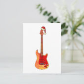 Coole Weihnachtsfeuergitarre Feiertagspostkarte (Stehend Vorderseite)