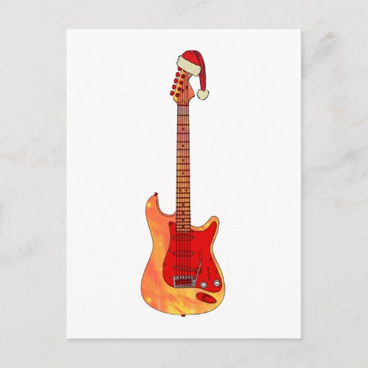Coole Weihnachtsfeuergitarre Feiertagspostkarte (Vorderseite)