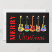 Coole Weihnachtsgitarre Santas Feiertagskarte (Vorderseite)