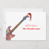 Coole Weihnachtsgitarre Santas Feiertagskarte (Rückseite)