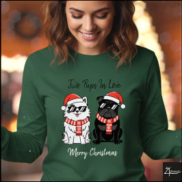 Coole Weihnachtshunde mit Santa-Hut und Schal Tri-Blend Shirt