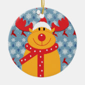 Coole Weihnachtsren-Keramik-Verzierung Keramik Ornament (Vorne)