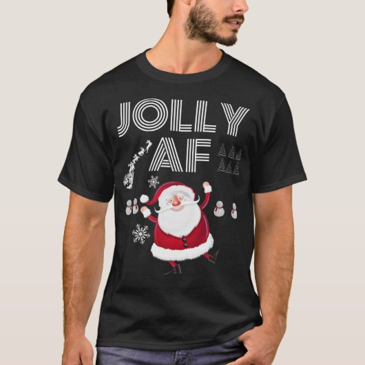 Coole Weihnachtsstrickjacke-Art Sankt lustige AF T-Shirt (Vorderseite)