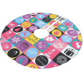 Coole Weihnachtsszenario Polyester Weihnachtsbaumdecke (Schrägansicht)