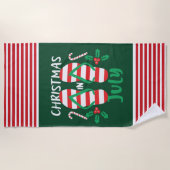 coole Weihnachtswappenschwellen im Juli Strandtuch (Vorderseite)