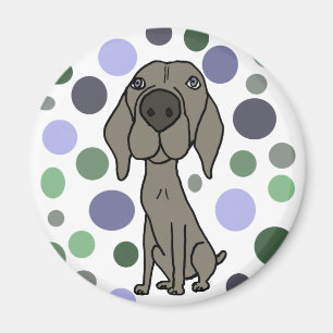 Coole Weimaraner und Kreis-Muster-abstrakte Kunst Magnet