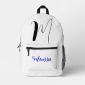 Coole weiße Farbe - Anfangsbuchstaben Monogramm Bedruckter Rucksack (Vorderseite)