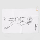 Coole Weiße Moderne Ihren Namen hinzufügen Kundens Golfhandtuch (Horizontal)