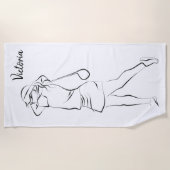 Coole Weiße Moderne Ihren Namen hinzufügen Kundens Strandtuch (Vorderseite)