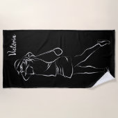 Coole Weiße Moderne Ihren Namen hinzufügen Kundens Strandtuch (Vorderseite)