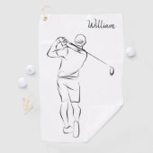 Coole Weiße Moderne, um Ihren Namen personalisiert Golfhandtuch (Insitu)