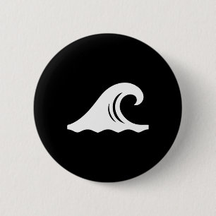 Coole Wellen Symbol Surfer Surfen Surf Küstenstran Button