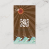 Coole Wellen Tropischer Sommer Sonnenbraun Streife Visitenkarte (Rückseite)