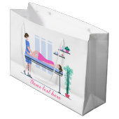 coole Wellness-Center Party Liebhaber fügen Text G Große Geschenktüte (Vorderseite Schrägansicht)