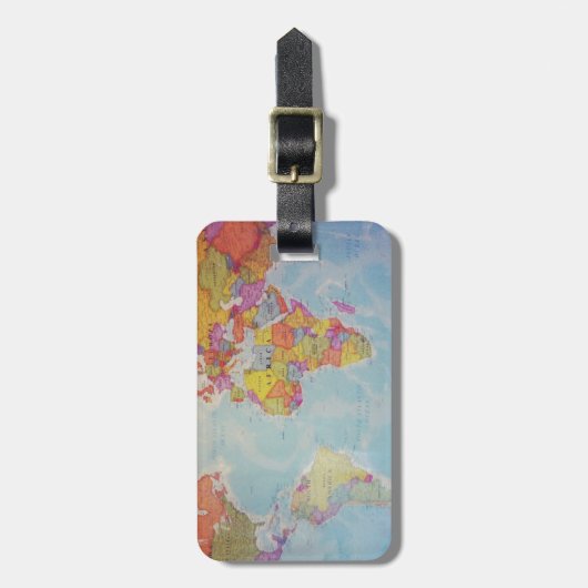 Coole Weltkarte Gepäckanhänger (Vorderseite vertikal)