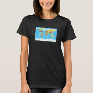 Coole Weltkarte mit Flaggen von Weltländern T-Shirt