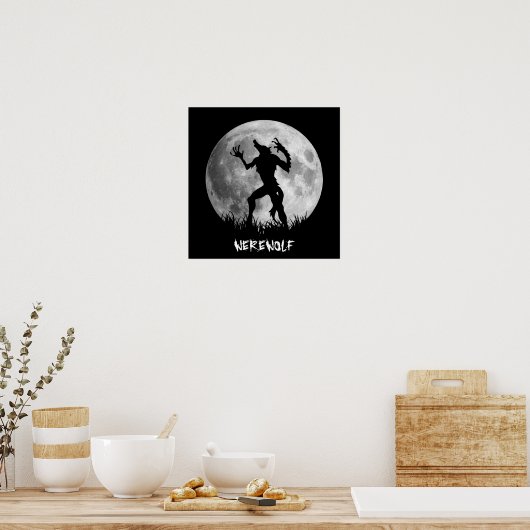 Coole Werewolf Vollmond Transformation Poster (Küche)