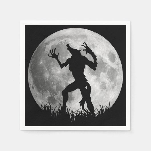 Coole Werewolf Vollmond Transformation Serviette (Vorderseite)