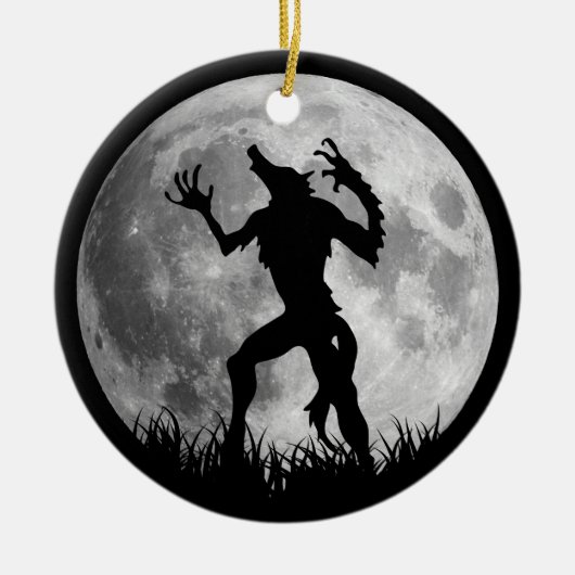 Coole Werewolf-Vollmond-Umwandlung Keramikornament (Vorne)