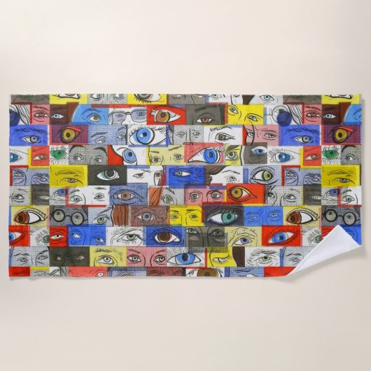 Coole Whimsical Crazy und einzigartige Eyeballs Ze Strandtuch (Vorderseite)