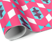 Coole Whimsical Initial Geometric Baby Geburtstag Geschenkpapier (Rolleneckpunkt)