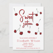 Coole Wildkirsche, handgezeichnet 16 Einladung (Vorderseite)