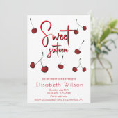 Coole Wildkirsche, handgezeichnet 16 Einladung (Stehend Vorderseite)