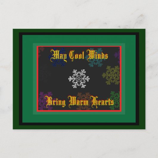 Coole Winde Mais holen warme Herz-Schablone 1 Postkarte (Vorderseite)