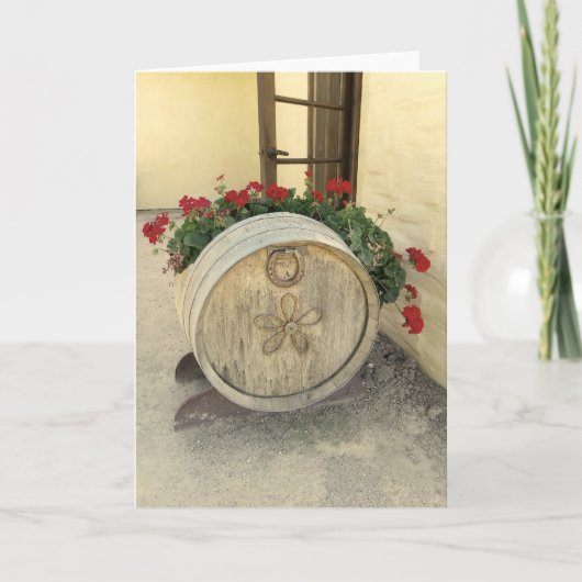 Coole Wine Barrel Blume Grußkarte! Karte (Vorderseite)