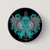 Coole Wings des Ovarialkarzinoms Button (Vorderseite)