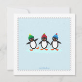 Coole Winter-Pinguin-Eis-Skaten Party Einladung (Rückseite)