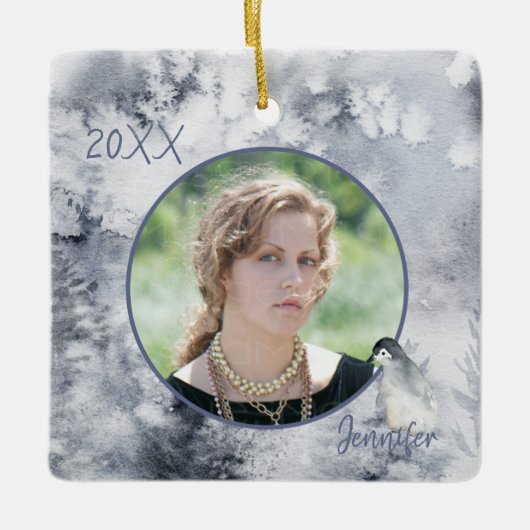 Coole Winterfoto-Vorlage Keramikornament (Vorderseite)